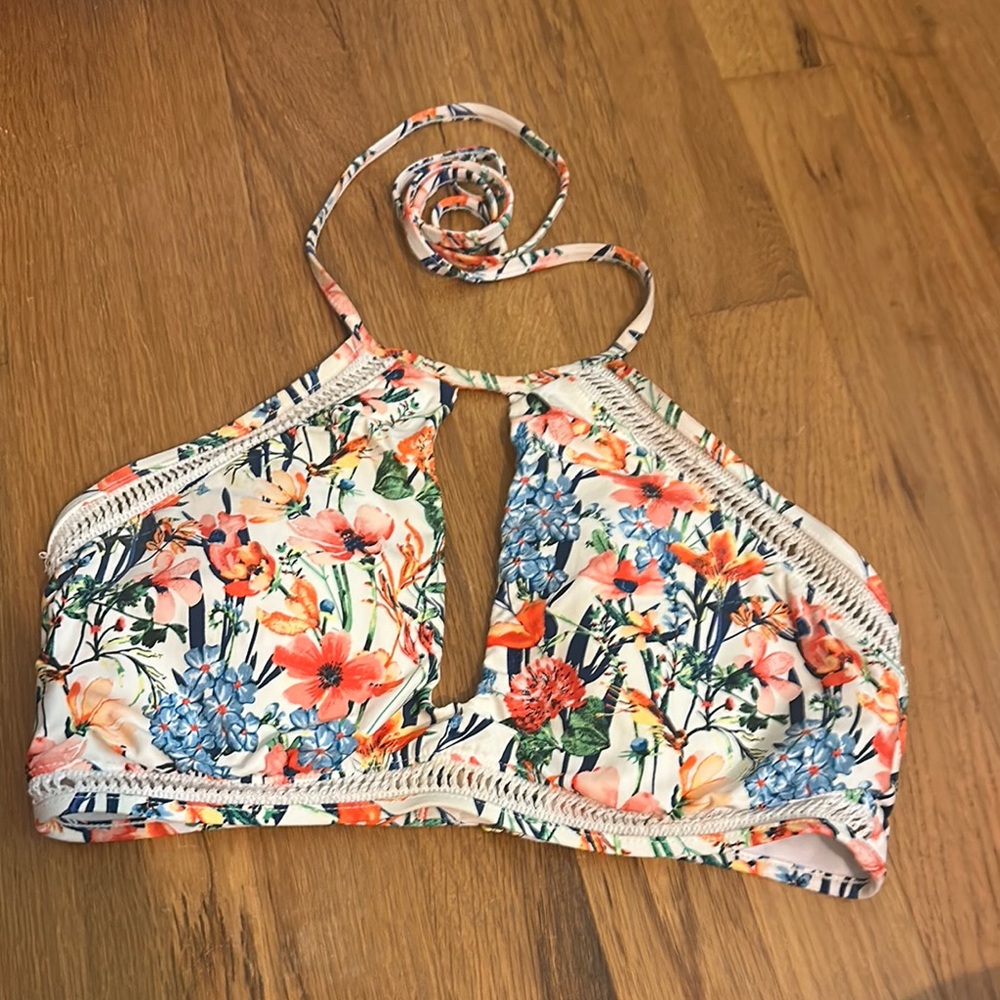 Lucky Brand Floral Halter Bikini Top - Multicolor